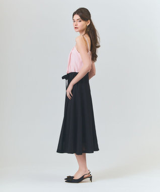 GRACE CONTINENTAL リネンライクバイカラーワンピース ピンク