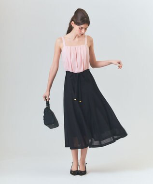 GRACE CONTINENTAL リネンライクバイカラーワンピース ピンク