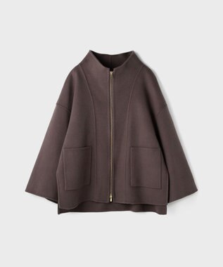 GRACE CONTINENTAL ストール付リバージップブルゾン チャコール