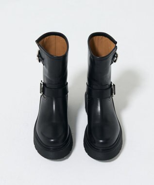 GRACE CONTINENTAL ANGERO　BERVICATO ベルトショートブーツ ブラック