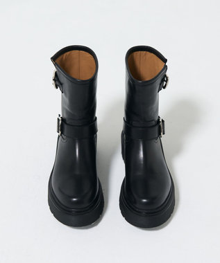 GRACE CONTINENTAL ANGERO BERVICATO ベルトショートブーツ ブラック