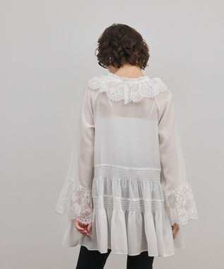 GRACE CONTINENTAL レースカラーチュニックブラウス ホワイト