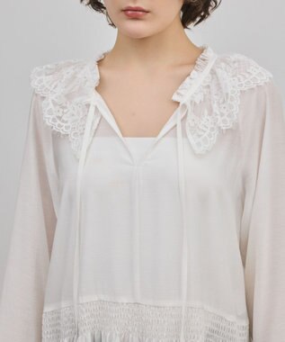 GRACE CONTINENTAL レースカラーチュニックブラウス ホワイト