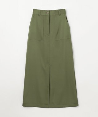 GRACE CONTINENTAL サテンストレートスカート カーキ