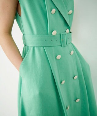 GRACE CONTINENTAL テーラーフレアワンピース ライトグリーン