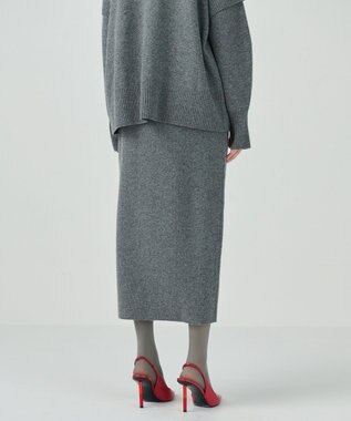 GRACE CONTINENTAL クーマラムニットスカート グレー
