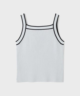 GRACE CONTINENTAL バイカラーリブニットトップ ブルー