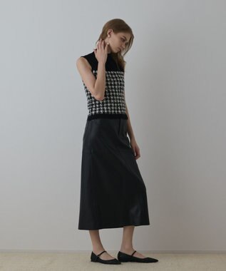 GRACE CONTINENTAL ツイードベアニットトップ ブラック