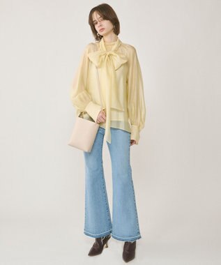 GRACE CONTINENTAL シアーボウタイブラウス イエロー