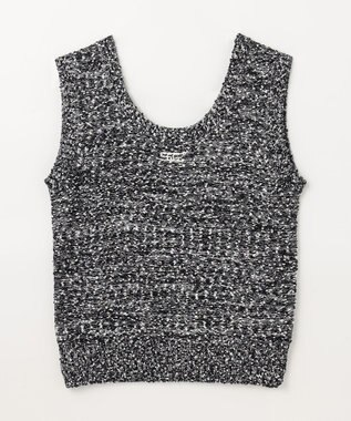 GRACE CONTINENTAL ネップツイードニットノースリーブ ブラック