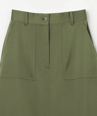 GRACE CONTINENTAL サテンストレートスカート カーキ