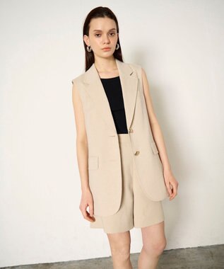 GRACE CONTINENTAL ブッチャーテーラーベスト ベージュ