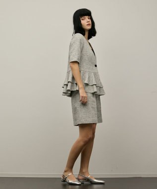 GRACE CONTINENTAL ツイードタックショートパンツ グレー