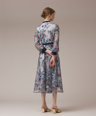 Giambatista Valli 定価30万 刺繍チュールフレアワンピース マリン刺繍チュールワンピース / GRACE CONTINENTAL | GRACE