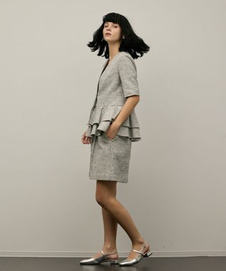 GRACE CONTINENTAL ツイードタックショートパンツ グレー