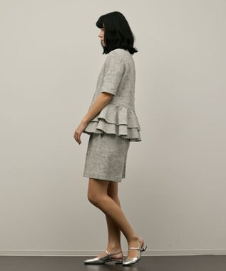 GRACE CONTINENTAL ツイードタックショートパンツ グレー