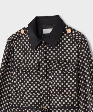 GRACE CONTINENTAL プリントミリタリードレス ブラック