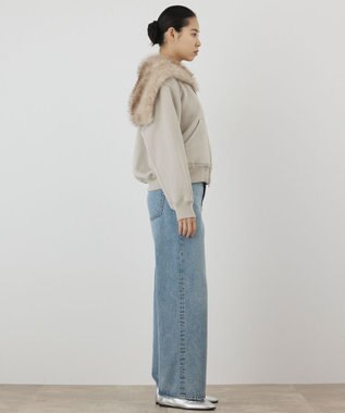 GRACE CONTINENTAL ファーコンビ裏毛パーカー ベージュ