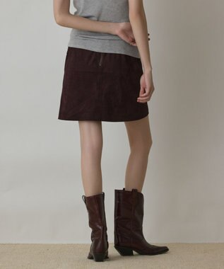 GRACE CONTINENTAL パッチワークミニスカート ダークブラウン