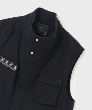 GRACE CONTINENTAL ビジューアーミーベスト ブラック
