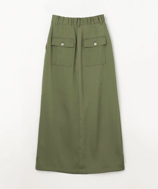 GRACE CONTINENTAL サテンストレートスカート カーキ