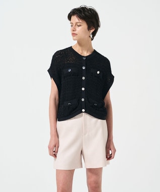 GRACE CONTINENTAL ショートニットベスト ブラック