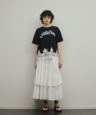 GRACE CONTINENTAL レースヘムロゴTシャツ