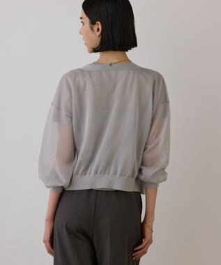 GRACE CONTINENTAL ブライトシアーニットカーディガン グレー