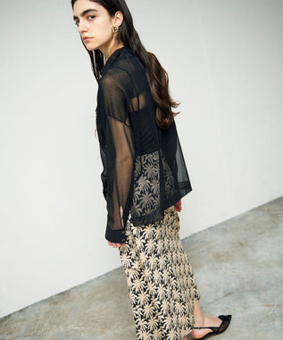 GRACE CONTINENTAL パームモチーフカーゴスカート ブラック