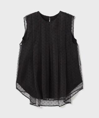 GRACE CONTINENTAL シアージャガードカットトップ ブラック