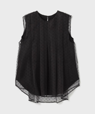 GRACE CONTINENTAL シアージャガードカットトップ ブラック