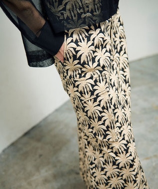 GRACE CONTINENTAL パームモチーフカーゴスカート ブラック