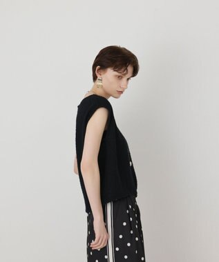 GRACE CONTINENTAL カールヤーンシアートップ ブラック