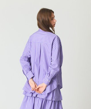 GRACE CONTINENTAL ストライプビッグボウブラウス パープル