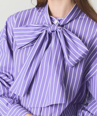 GRACE CONTINENTAL ストライプビッグボウブラウス パープル