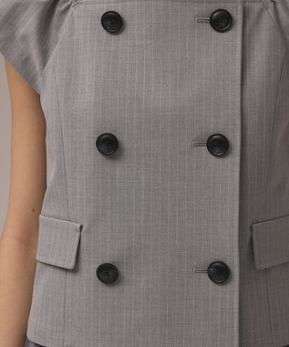 GRACE CONTINENTAL コンパクトジャケットトップ ストライプ