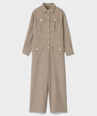 GRACE CONTINENTAL バックサテンオールインワン ベージュ