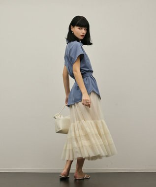 GRACE CONTINENTAL チュールティアードスカート キナリ