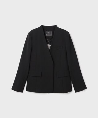 GRACE CONTINENTAL トリアセノーカラージャケット ブラック