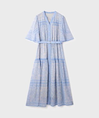 GRACE CONTINENTAL ペイズリーカレイドプリントワンピース ブルー