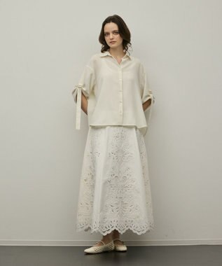 GRACE CONTINENTAL ロールアップスリーブトップス キナリ