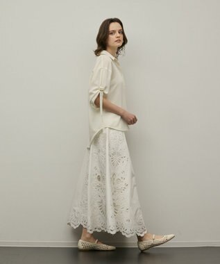 GRACE CONTINENTAL ロールアップスリーブトップス キナリ