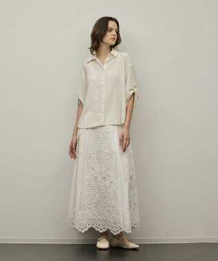 GRACE CONTINENTAL ロールアップスリーブトップス キナリ