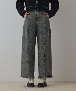 GRACE CONTINENTAL カーブデニムパンツ グレー