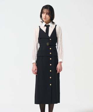 GRACE CONTINENTAL タイトテーラージャンパースカート ブラック