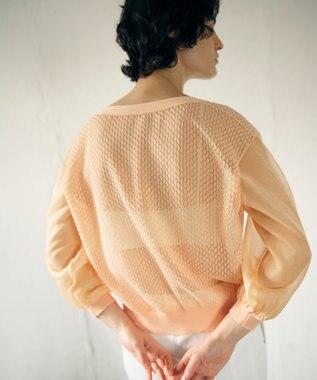 GRACE CONTINENTAL シアードルマンニットカーディガン オレンジ