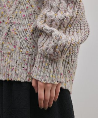 GRACE CONTINENTAL ケーブルニットトップ グレー