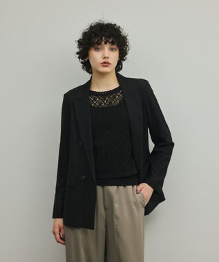 GRACE CONTINENTAL シアーウールジャケット ブラック