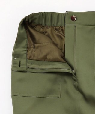 GRACE CONTINENTAL サテンストレートスカート カーキ