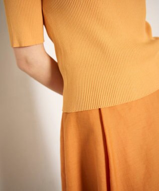 GRACE CONTINENTAL ハーフスリーブニットトップ オレンジ